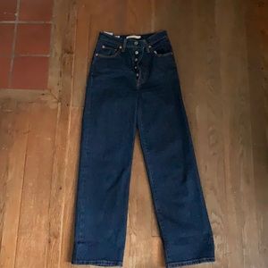 levi’s ribcage button fly jeans
